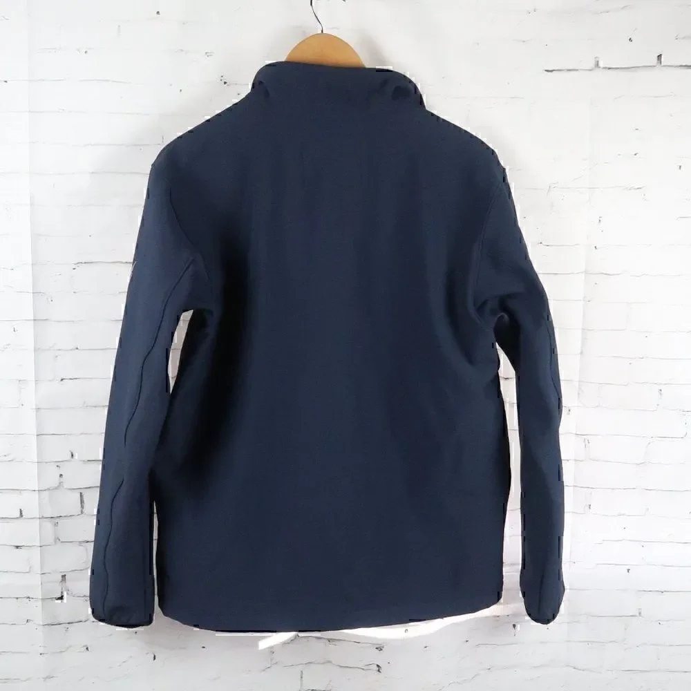 NAUTICA BLUE DOUBLE ZIP FLEECE LINED WINDBREAKER JACKET SIZE SMALL
